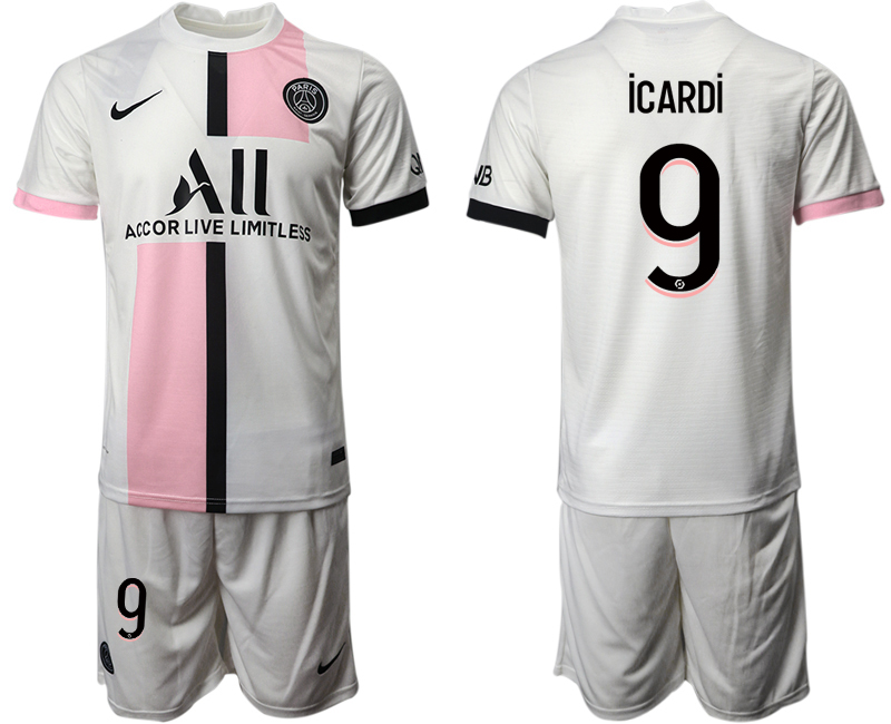 Men 2021-2022 Club Paris St German away white #9 Soccer Jersey->paris st german jersey->Soccer Club Jersey
